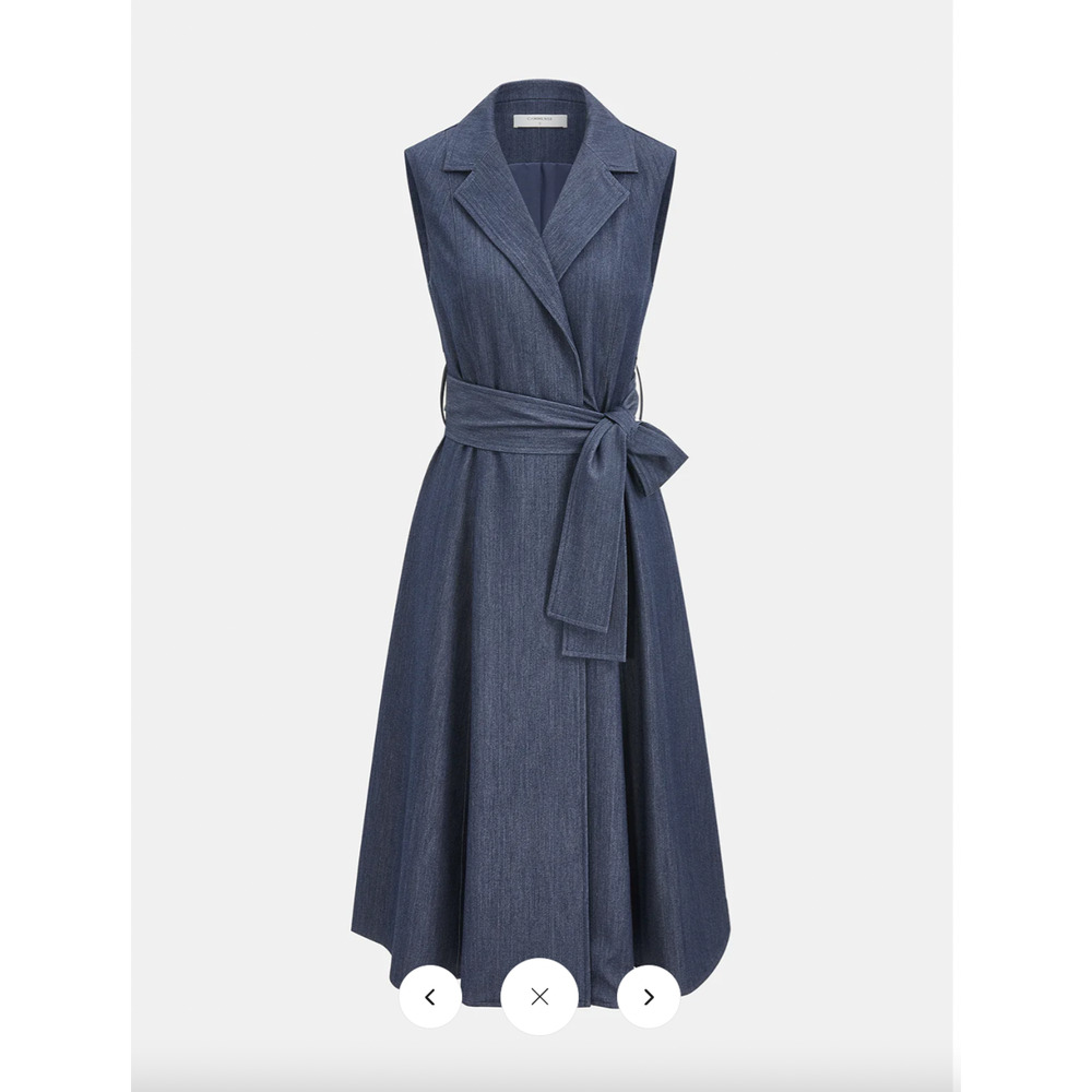 NWT Commense Sleeveless Collared Belted Midi Dress Sz XS